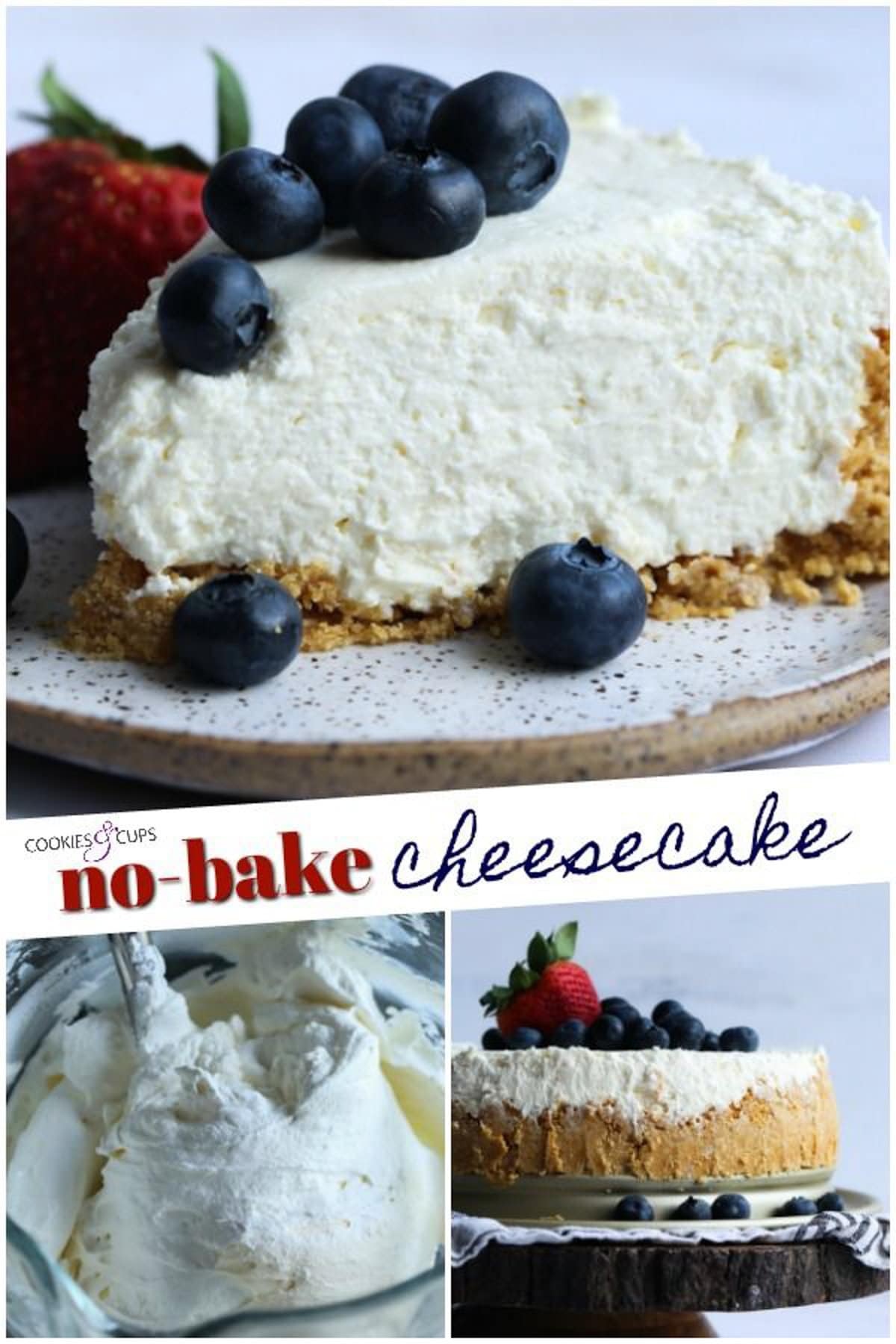 No Bake Cheesecake Pinterest collage