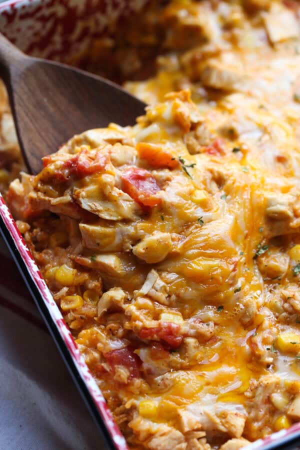 Fiesta Chicken Casserole An Easy Casserole Recipe Cookies And Cups