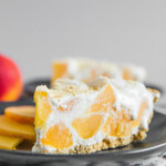 No Bake Ice Box Peach Pie Recipe served on a plate