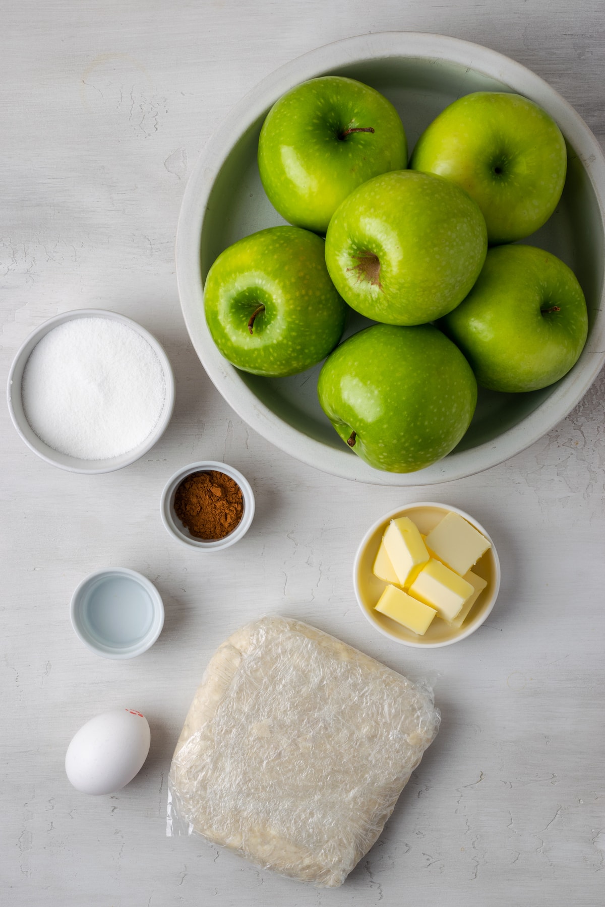 The ingredients for homemade apple pie.