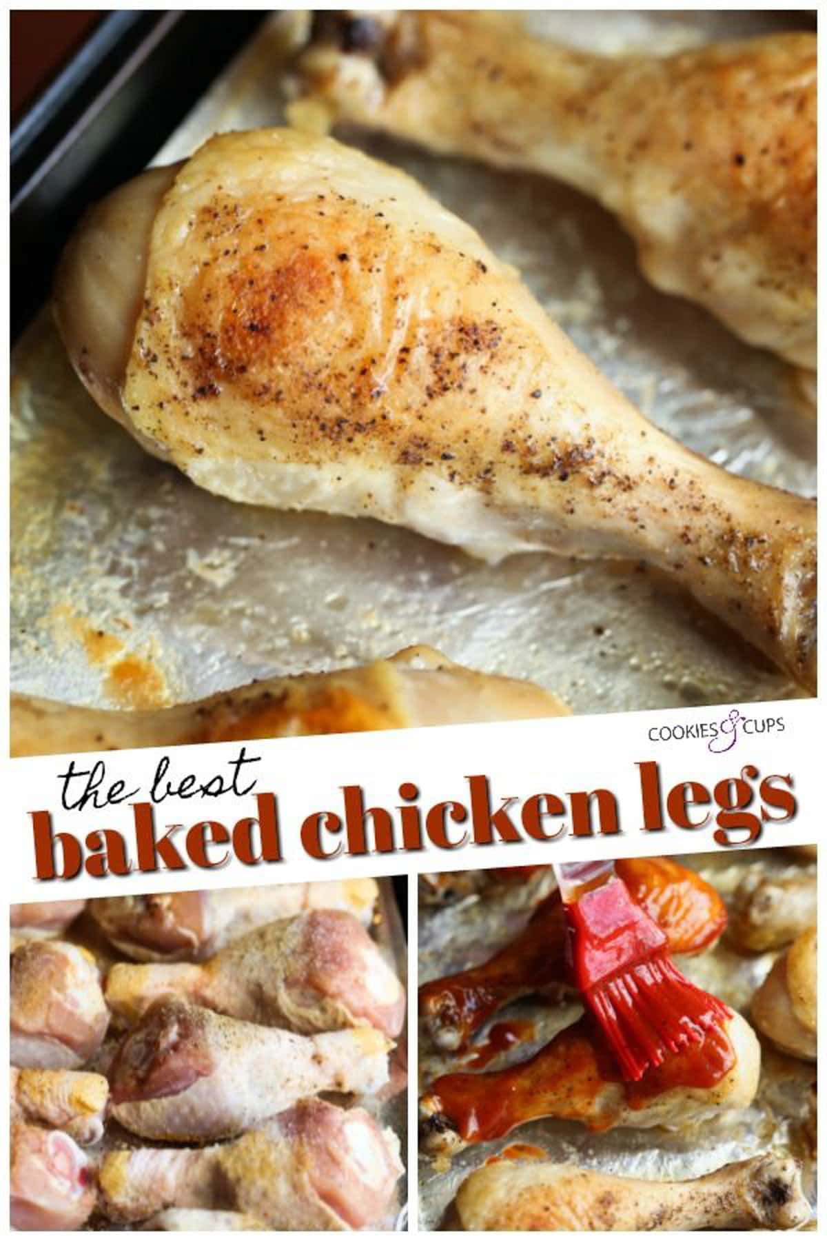 Baked Chicken Legs Pinterest collage