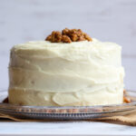 Hummingbird Cake topped with pecans