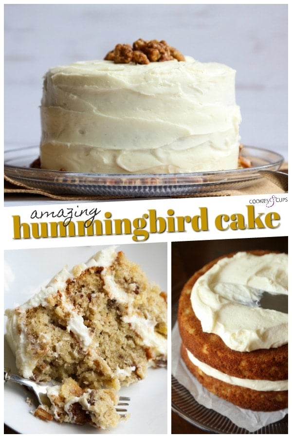 Pinterest title image for The Best Hummingbird Cake Recipe.