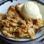 Apple Crisp Recipe with Crumb Topping and Ice Cream