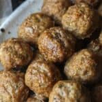 Oven Baked Meatballs in a dish for dinner