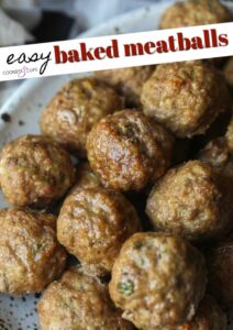 Baked Meatballs - An Easy Meatball Recipe | Cookies and Cups