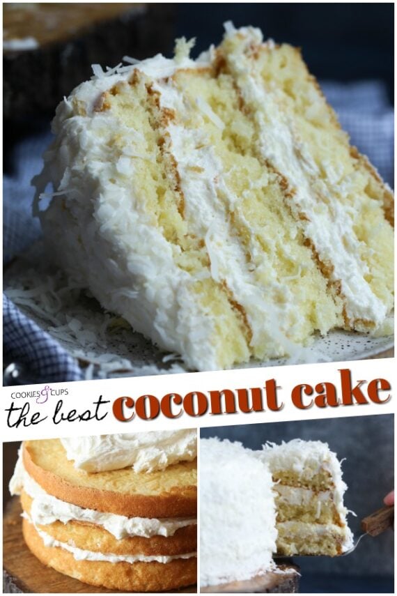 Moist Coconut Cake with Coconut Filling and Frosting - Veena Azmanov