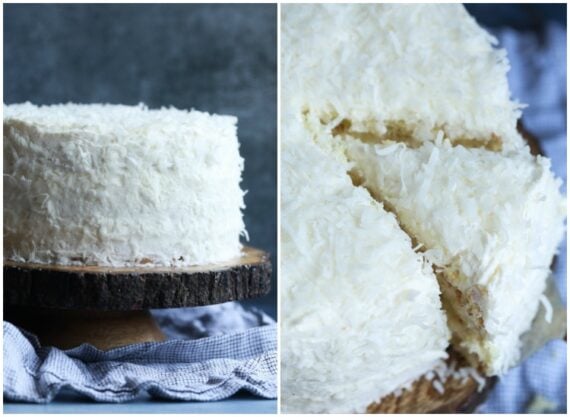Coconut Cake On a Cake Stand