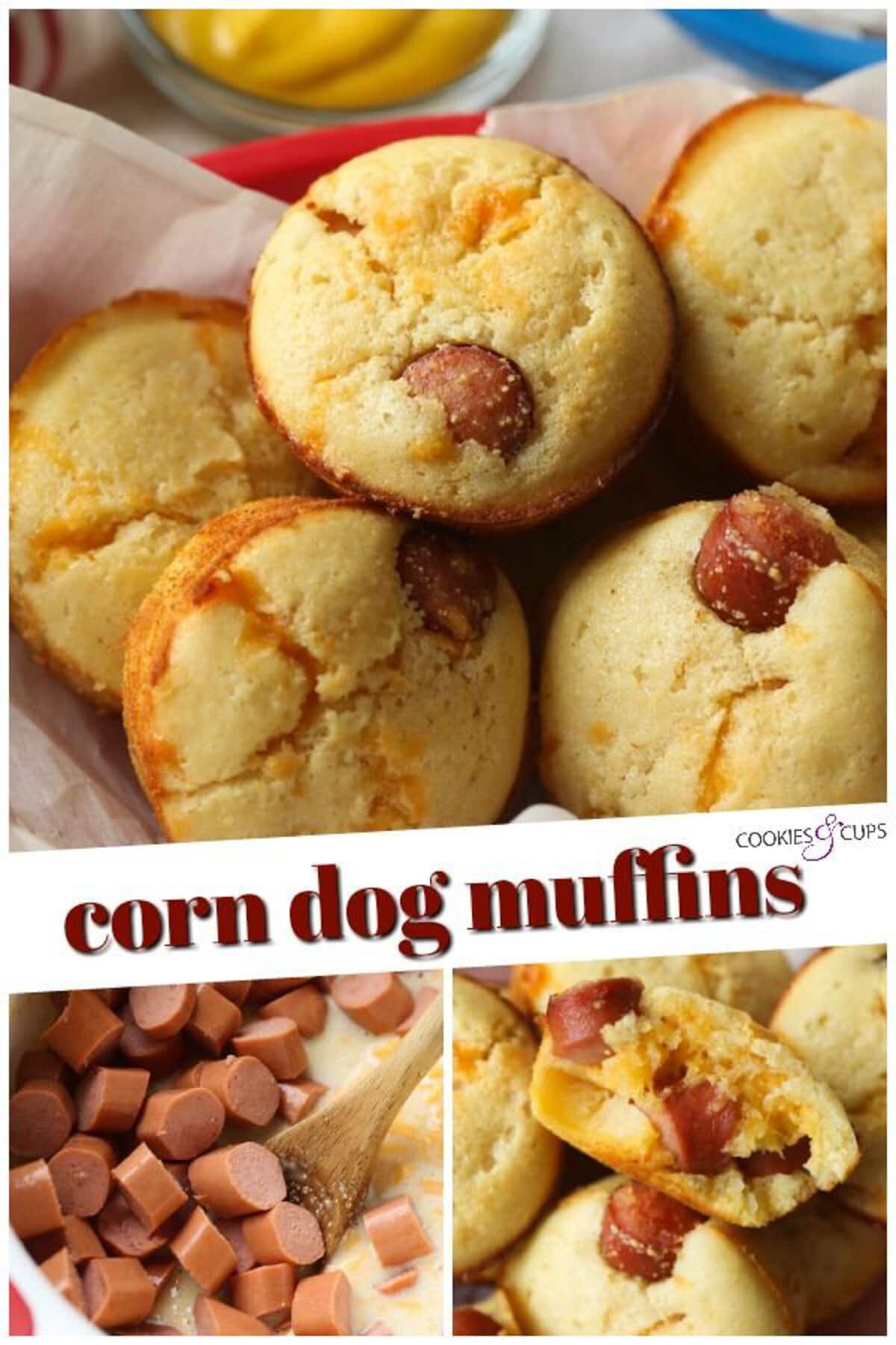 Corn dog muffins Pinterest collage