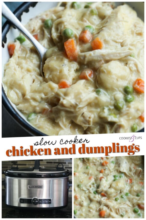 Crock Pot Chicken and Dumplings Pinterest Image Collage