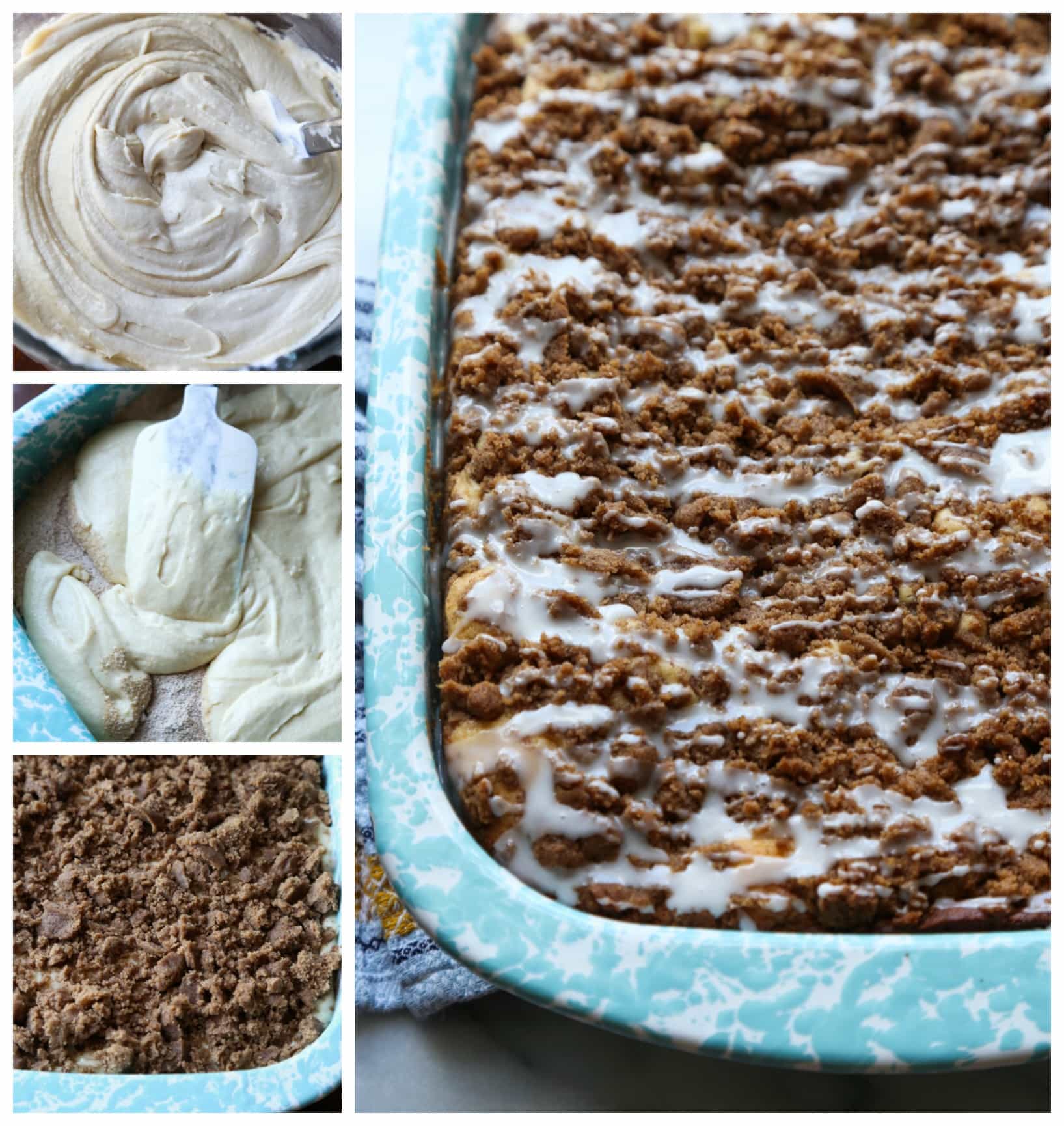 collage image making crumb cake