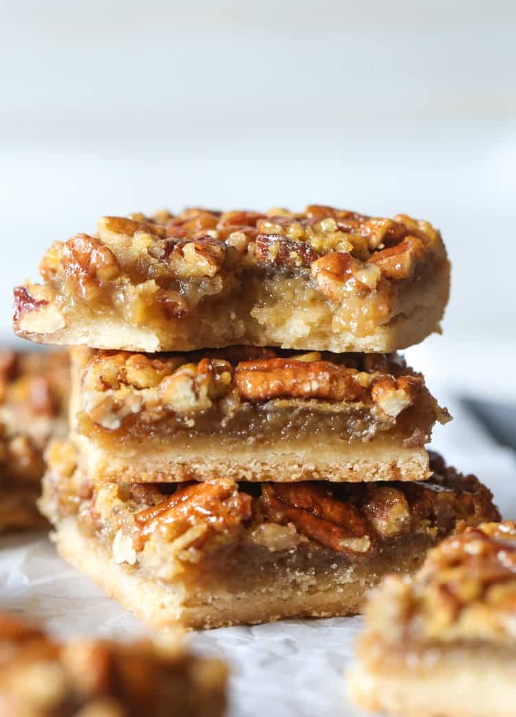 A stack of Pecan Pie Bars