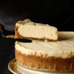 Picture of a slice of homemade cheesecake