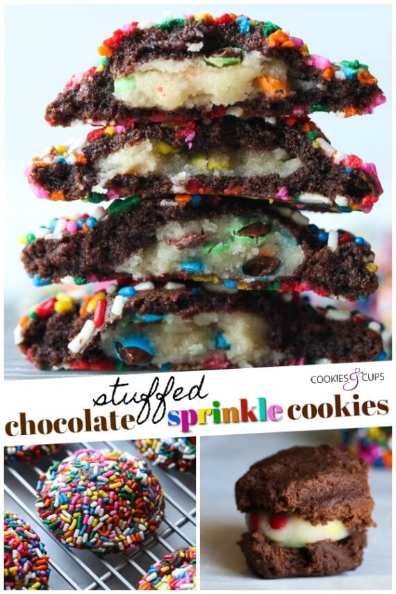 Stuffed Chocolate Sprinkle Cookies