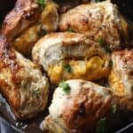 Apple Stuffed Chicken Breasts in a skillet