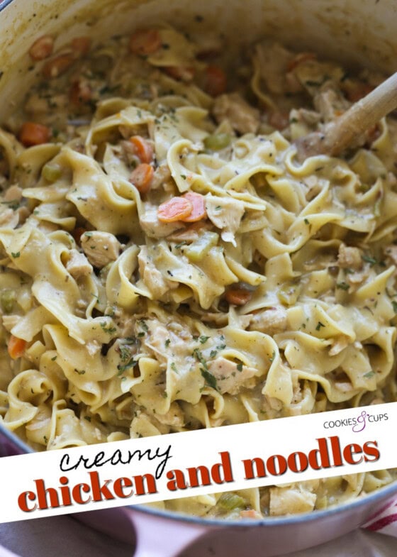 Creamy Chicken and Noodles Recipe - Cookies and Cups