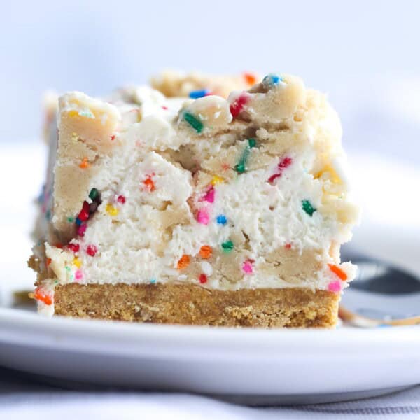 No Bake Cookie Dough Cheesecake Bars | Edible Cookie Dough Recipe!