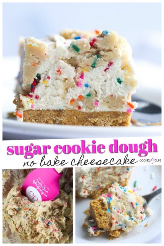 No Bake Cookie Dough Cheesecake Pinterest Image