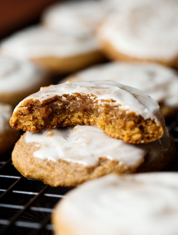 Pumpkin Molasses Cookie bit half