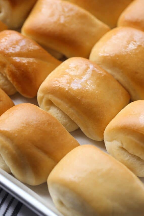 Parker House Rolls Brushed With Butter