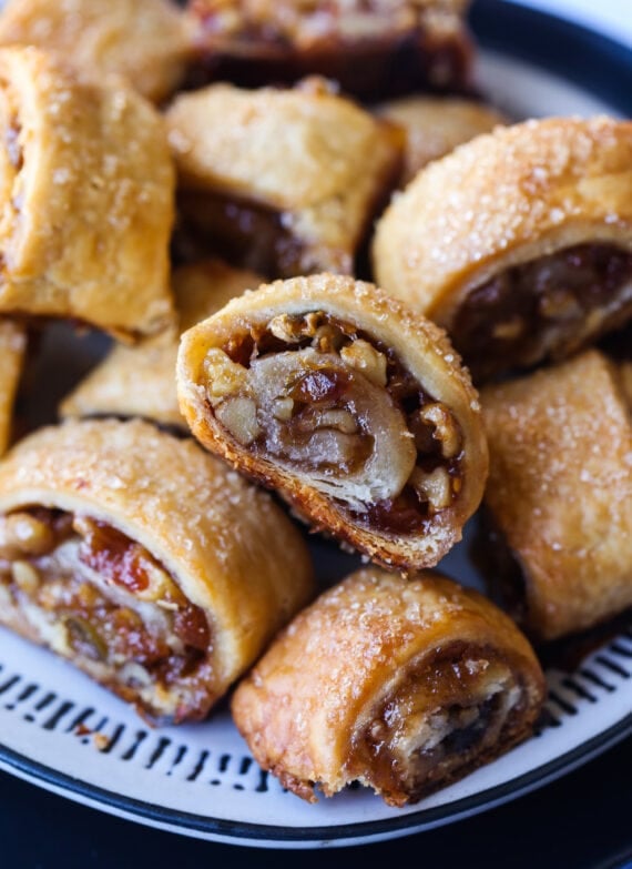 Rugelach FIlled with cinnamon sugar and walnuts