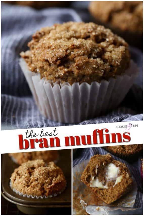 Pinterest title image for The Best Bran Muffins.