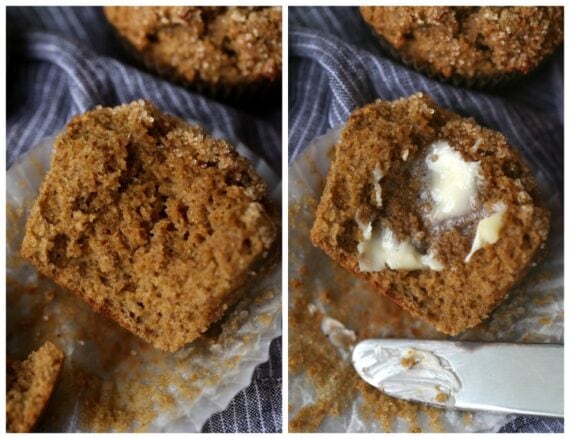 Bran Muffins with butter