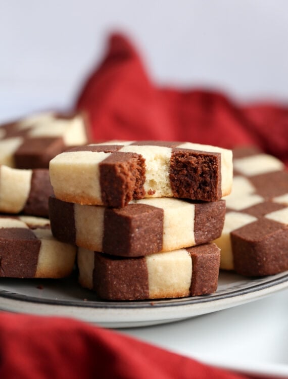 Checkerboard Cookies stacked