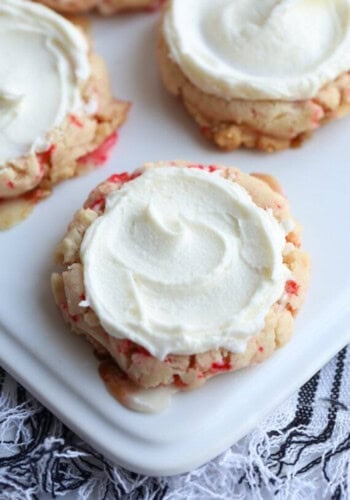 Candy Cane Sugar Cookies with buttercream frosting