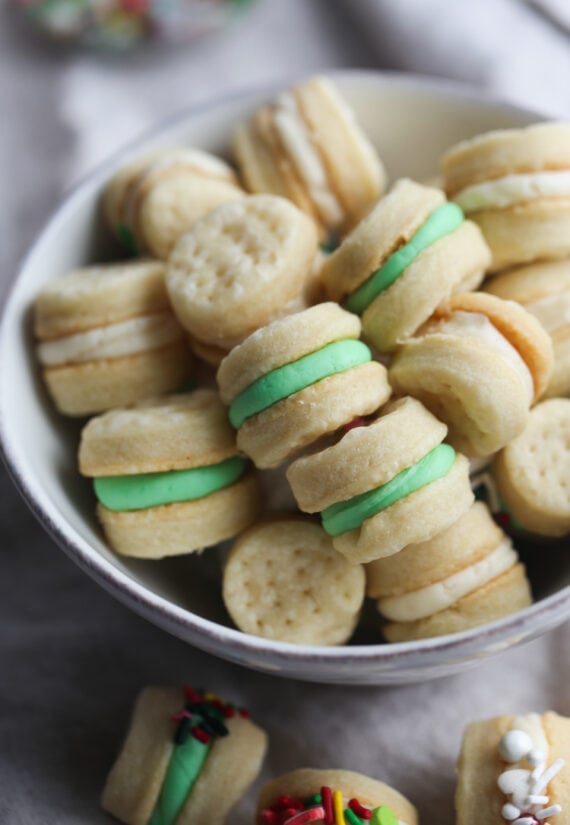 Wafer Cookies filled with buttercream frosting
