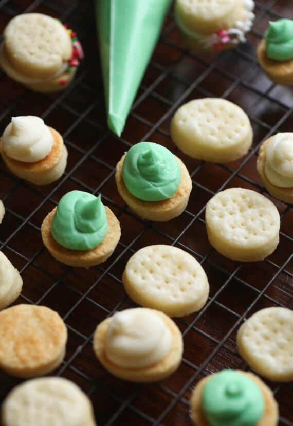 Filling Cream Wafers with buttercream