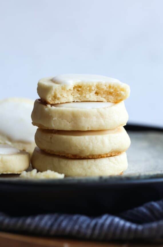 Lemon Meltaway Cookies stacked