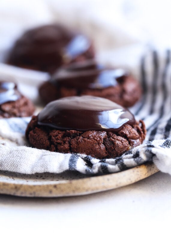 Brownie Cookie Topped with chocolate ganache