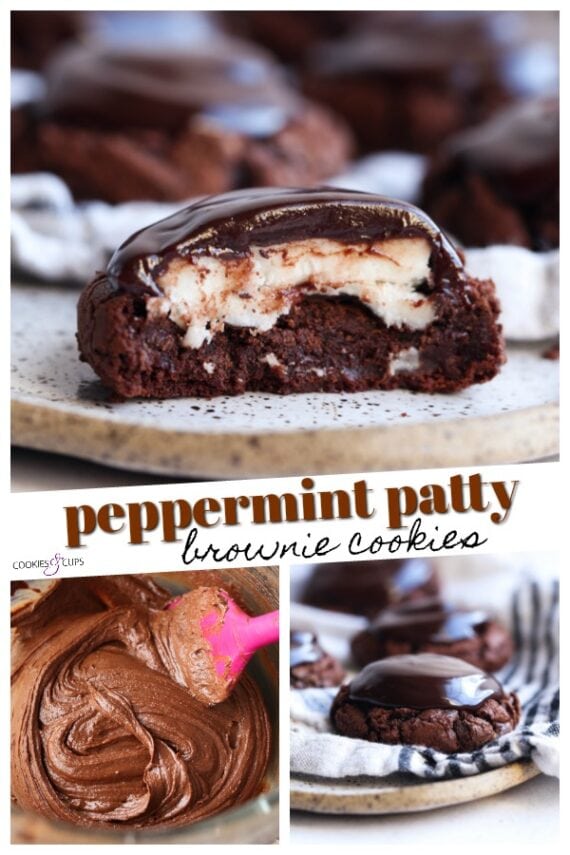 Peppermint Patty Brownie Cookies Pinterest Image
