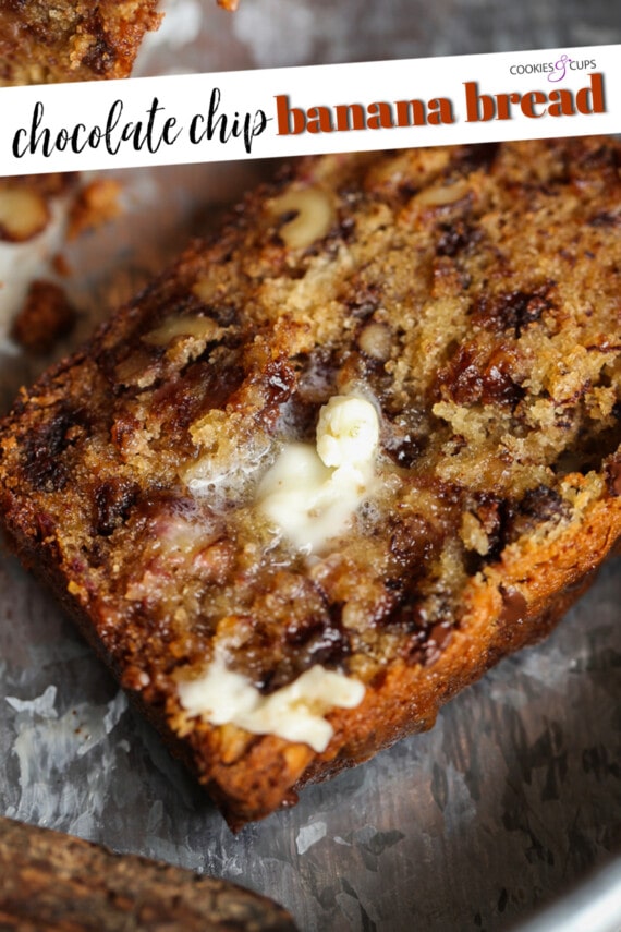 The BEST Chocolate Chip Banana Bread Pinterest Image
