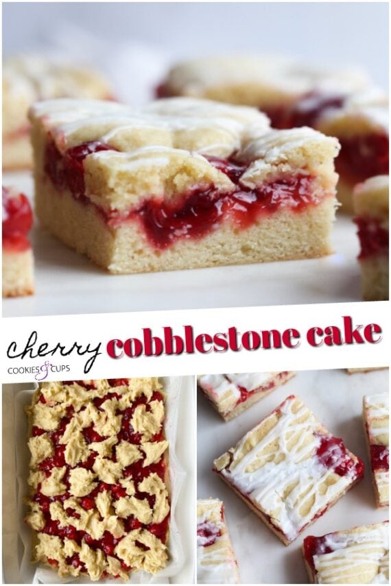 Cherry Cobblestone Cake Pinterest Image