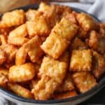 Homemade Cheez Its in a bowl