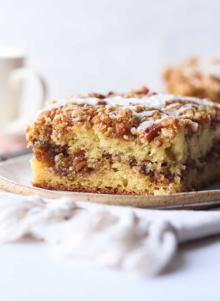 Banana Coffee Cake with Peanut Butter Icing - All the Healthy Things