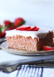 Slice of Strawberry Cake on a plate