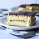 Eclair Cake served on a plate to eat