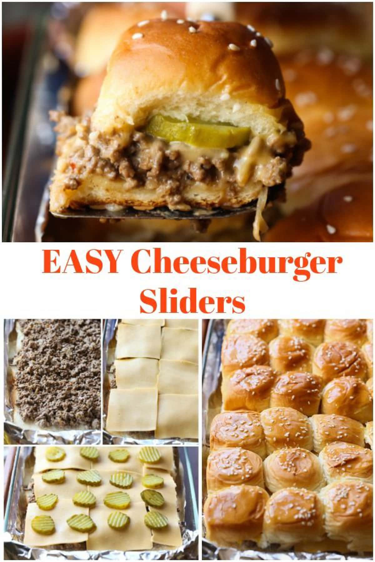 Cheeseburger Sliders Pinterest collage.