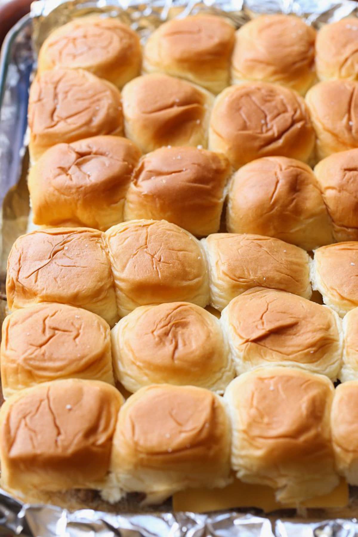 Sliders in a pan.