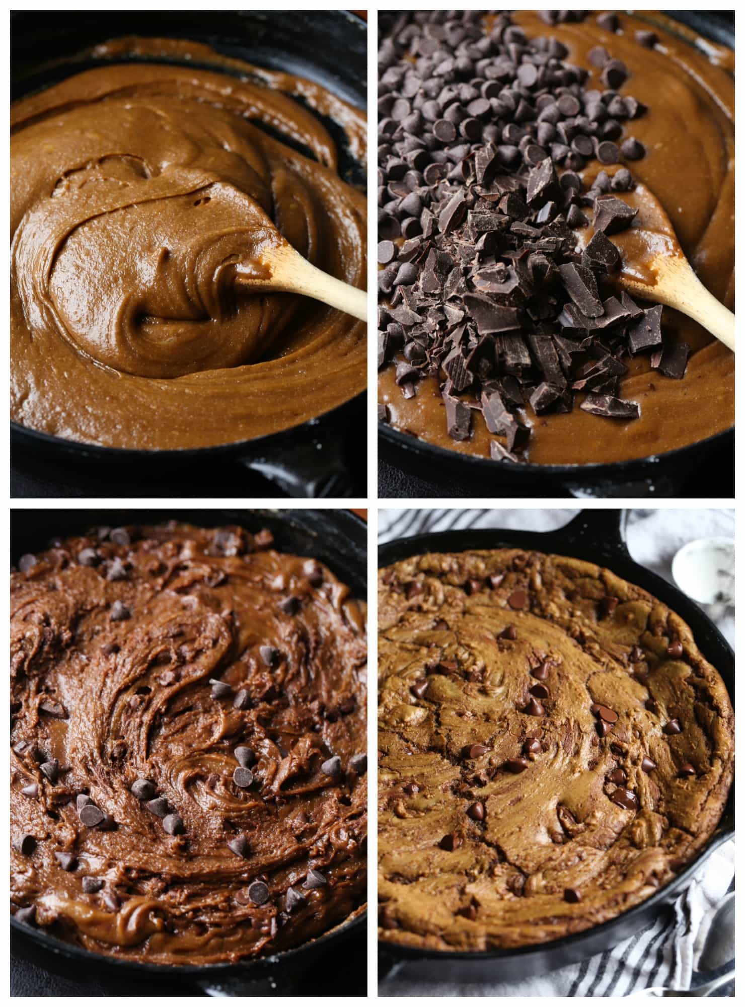 Chocolate Chip Skillet Cookie with step-by-step photos