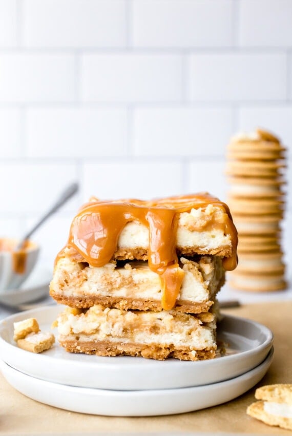 Caramel on top of oreo cheesecake