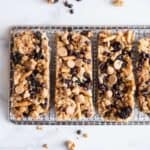 No Bake Granola Bars topped with chocolate chips