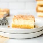 Sugar Cookie Cheesecake bar on a plate