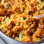 Broccoli Cheese Casserole in a baking dish