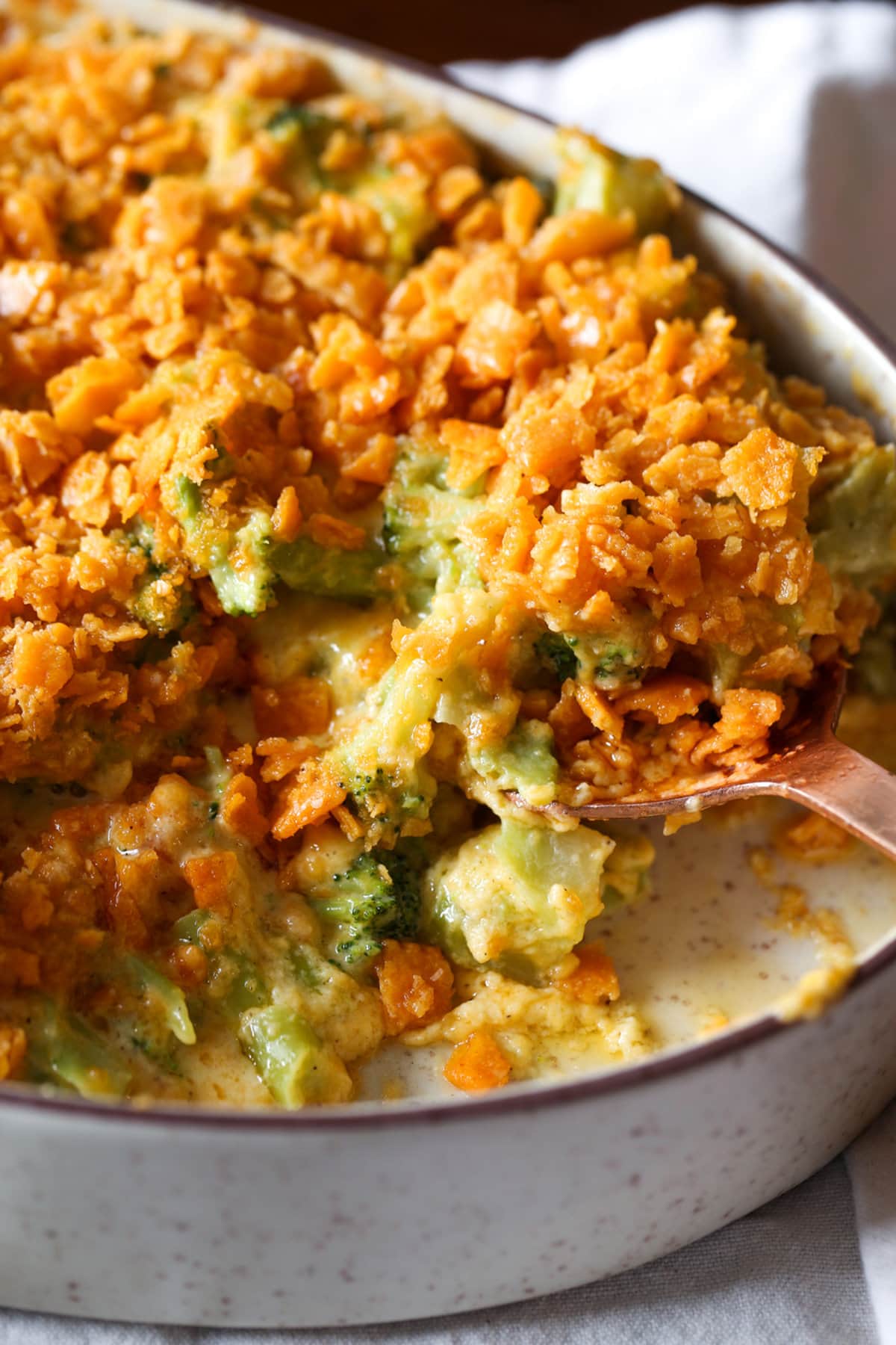 Crockpot Broccoli Casserole with Stuffing - The Vintage Cook