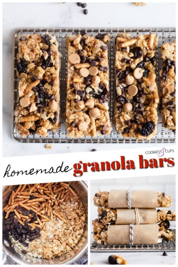 Easy No Bake Homemade Granola Bars Pinterest Image