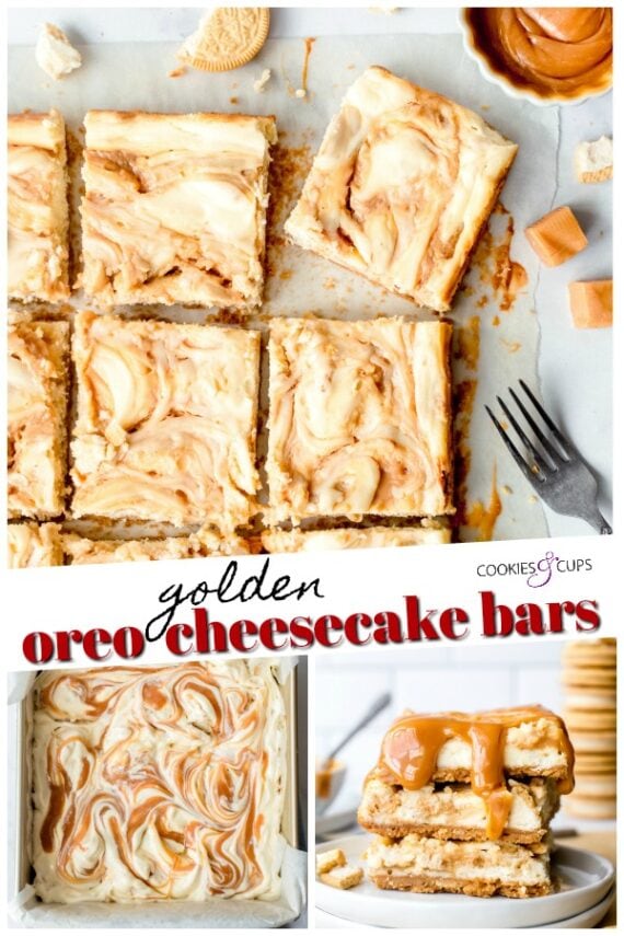 Golden Oreo Cheesecake Bars Cookies And Cups